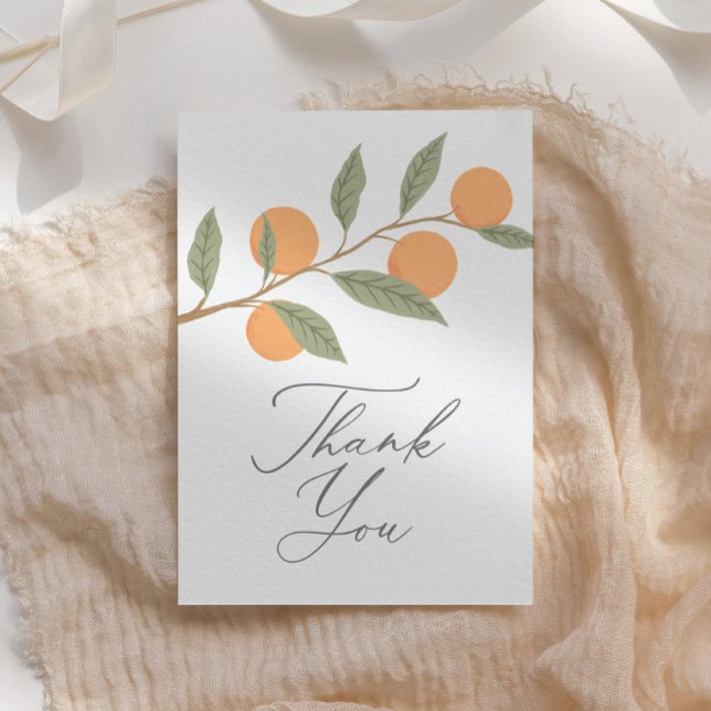 Tarjeta De Agradecimiento Little Cutie Citrus Baby Shower (Subido por el creador)