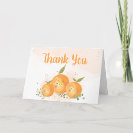 Tarjeta De Agradecimiento Little Cutie Citrus Orange Baby Shower