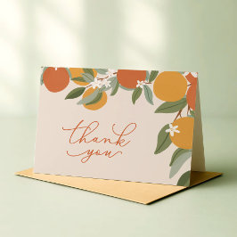 Tarjeta De Agradecimiento Little Cutie Citrus Oranges Baby Shower