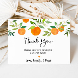 Tarjeta De Agradecimiento Little Cutie Greeneration Floral Baby Shower