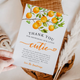 Tarjeta De Agradecimiento Little Cutie Greenery Baby Shower