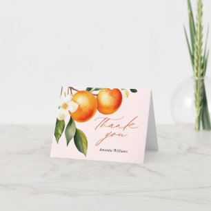 Tarjeta De Agradecimiento Little Cutie Naranja Clementine Baby Shower