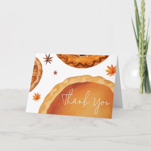 Tarjeta De Agradecimiento Little Cutie Pie Autumn Baby Shower (Anverso)