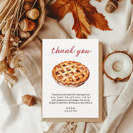 Tarjeta De Agradecimiento Little Cutie Pie Baby Shower Gingham Fall