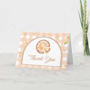 Tarjeta De Agradecimiento Little Cutie Pie Gingham Baby Shower Gracias Coche