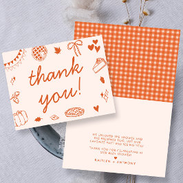 Tarjeta De Agradecimiento Little Cutie Pie On The Way! Fall Baby Shower