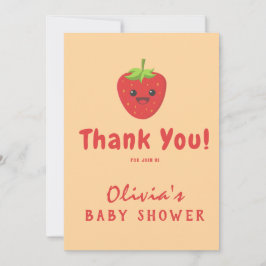 Tarjeta De Agradecimiento Little Cutie Strawberry Baby Shower