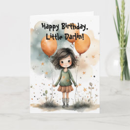 TARJETA DE AGRADECIMIENTO LITTLE DARLIN BIRTHDAY CARD