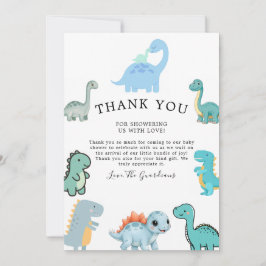 Tarjeta De Agradecimiento Little Dinosaur Cute Baby Shower