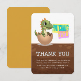 Tarjeta De Agradecimiento Little Dinosaur Hatching Soon
