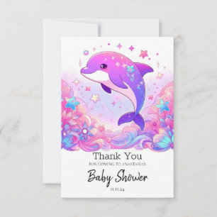 Tarjeta De Agradecimiento Little Dolphin Baby Shower