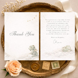 Tarjeta De Agradecimiento Little Dragon Almost Here Baby Shower