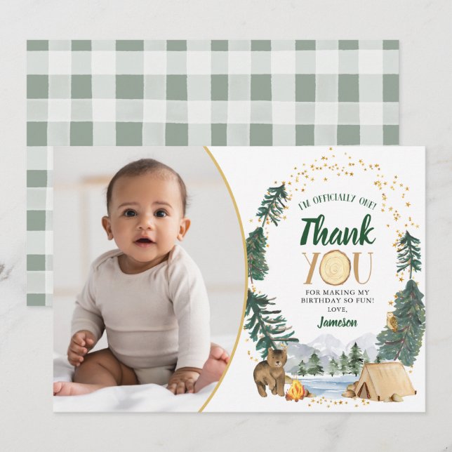Tarjeta de agradecimiento Little Explorer (Anverso / Reverso)