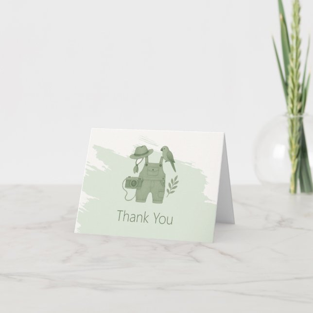 Tarjeta De Agradecimiento Little Explorer Adventure Baby Shower (Anverso)