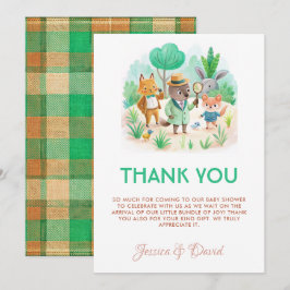 Tarjeta De Agradecimiento Little Explorer Forest Detective Boy Baby Shower