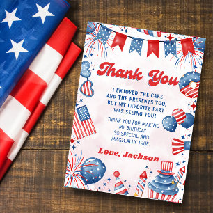 Tarjeta De Agradecimiento Little Firecracker 4 De Julio Cumpleaños
