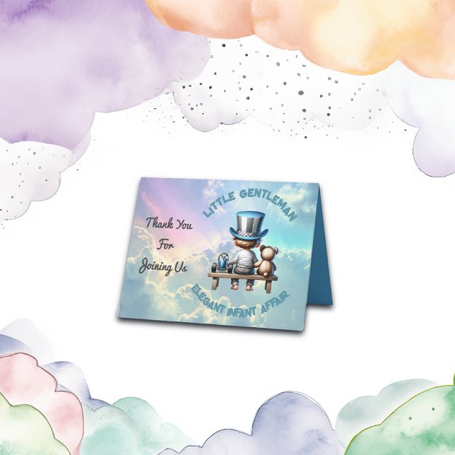 Tarjeta De Agradecimiento Little Gentleman Baby Shower | (Subido por el creador)