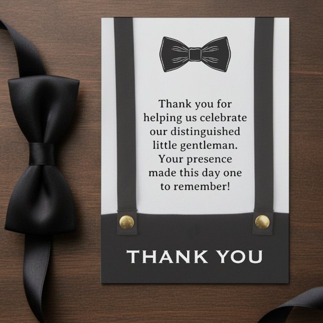 Tarjeta De Agradecimiento Little Gentleman Bowtie Boy Birthday Baby Shower (Little Gentleman Bowtie Boy Birthday Baby Shower Thank You Card
)