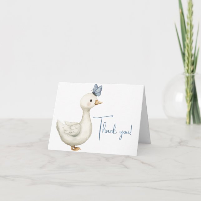 Tarjeta De Agradecimiento Little Goose Thank You Card – Goose Baby Shower (Anverso)