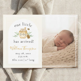 Tarjeta De Agradecimiento Little Honey Bee Baby Birth Announcement Photo