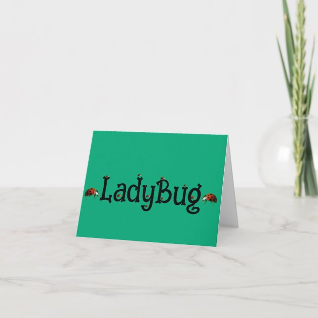 Tarjeta De Agradecimiento Little Lady Bugs (Anverso)
