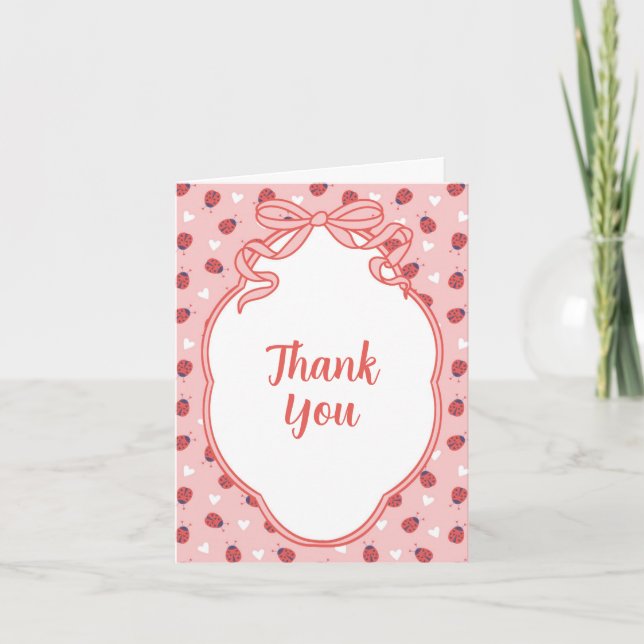 Tarjeta De Agradecimiento Little Lady on the Way Folded Thank You Card (Anverso)