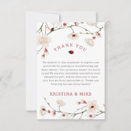 Tarjeta De Agradecimiento Little Ladybug Baby Shower