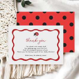 Tarjeta De Agradecimiento Little Ladybug Baby Shower Gracias