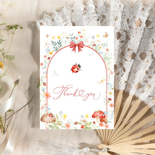 Tarjeta De Agradecimiento Little Love Bug Wildflower Baby Shower (Subido por el creador)