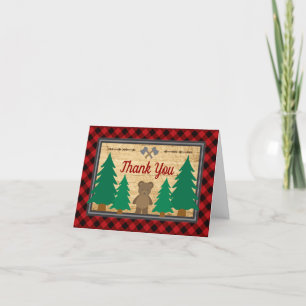 Tarjeta De Agradecimiento Little Lumberjack Baby Shower Rustic Gracias