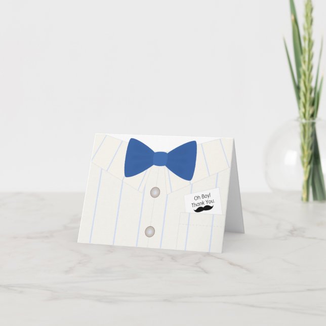 Tarjeta De Agradecimiento Little Mister Baby Shower Gracias (Anverso)