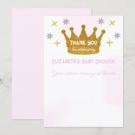 Tarjeta De Agradecimiento Little Princess Girl Baby Shower