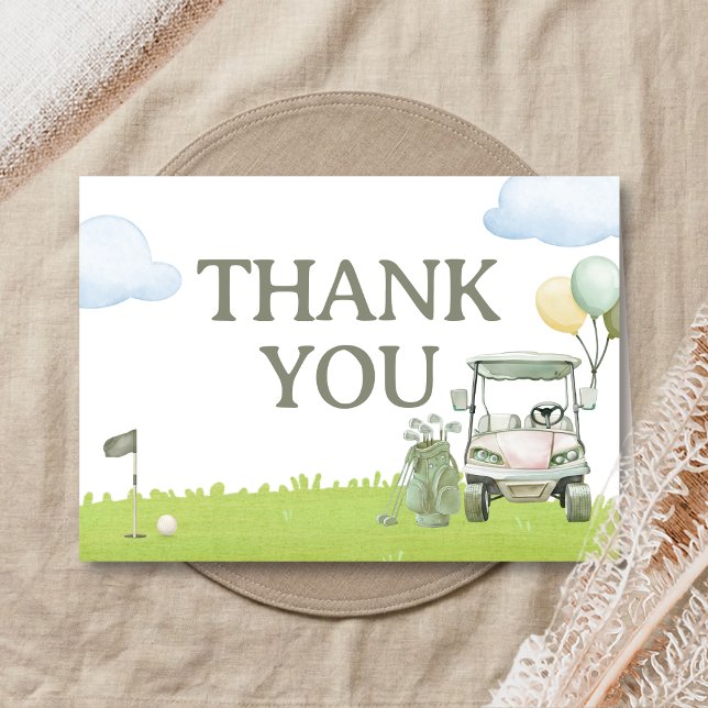 Tarjeta De Agradecimiento Little Putter Golf Baby Shower (Golf Little Putter Baby Shower Thank You Card)