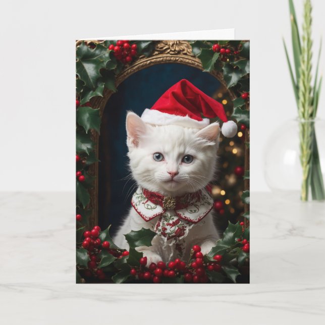 Tarjeta De Agradecimiento Little Santa Kitty (Anverso)
