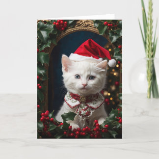 Tarjeta De Agradecimiento Little Santa Kitty