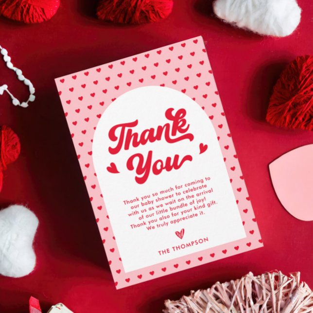 Tarjeta De Agradecimiento Little Slove Valentines Baby Shower (Subido por el creador)