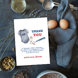 Tarjeta De Agradecimiento Little Slugger Baseball Shirt Boy Baby Shower 