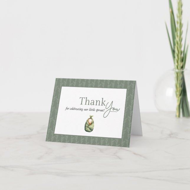 Tarjeta De Agradecimiento Little Sprout Folded Thank You Card (Anverso)