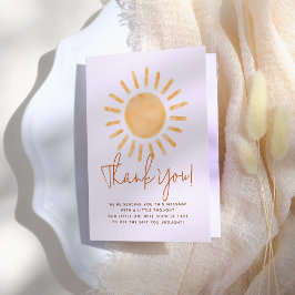 Tarjeta De Agradecimiento Little Sunshine Boho Gender Neutral Baby Shower