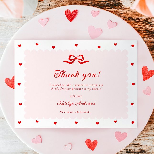 Tarjeta De Agradecimiento Little Sweetheart Baby Shower Thank You Card (Little Sweetheart Baby Shower Thank You Card)