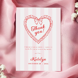 Tarjeta De Agradecimiento Little Sweetheart Baby Shower Thank You Card