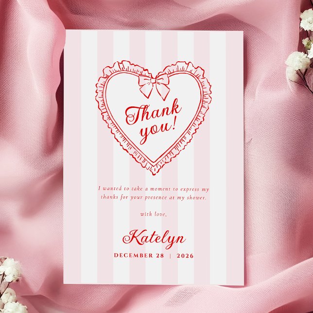 Tarjeta De Agradecimiento Little Sweetheart Baby Shower Thank You Card (Subido por el creador)