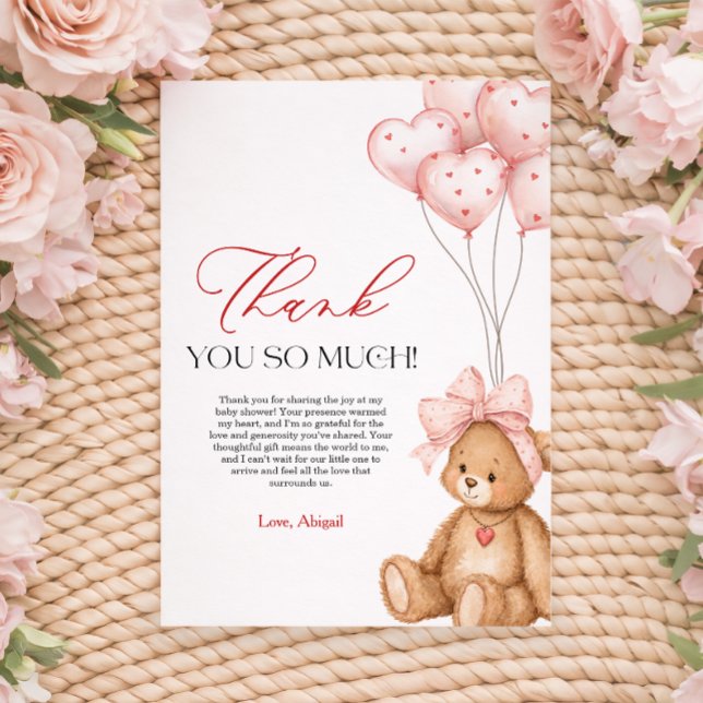 Tarjeta De Agradecimiento Little Sweetheart Valentine Baby Shower (Little Sweetheart Valentine Baby Shower Thank You Card)