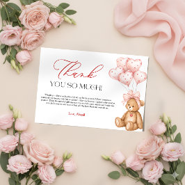 Tarjeta De Agradecimiento Little Sweetheart Valentine Baby Shower