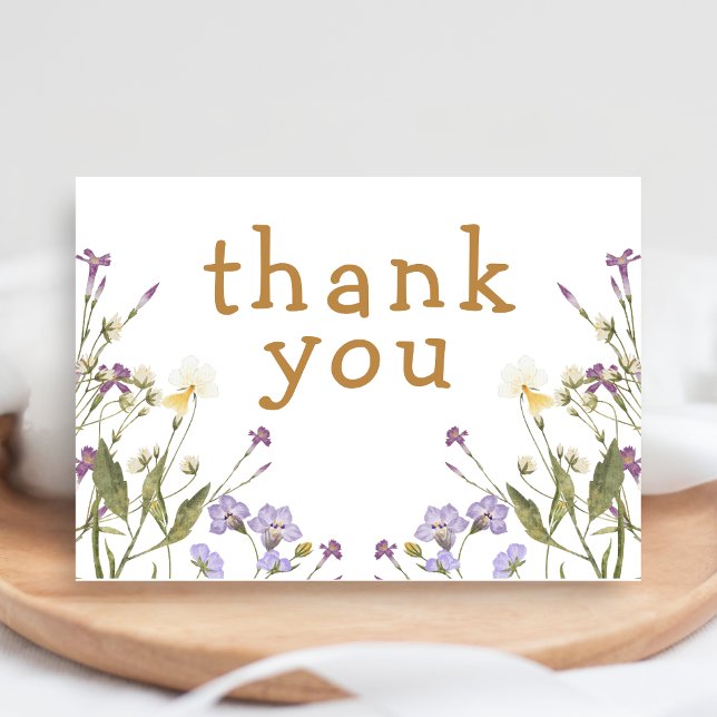 Tarjeta De Agradecimiento Little Wildflower Baby Shower (Wildflower Baby Shower Thank You Card)
