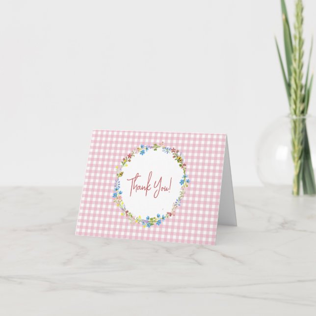 Tarjeta De Agradecimiento Little Wildflower Está En Camino De Baby Shower (Anverso)