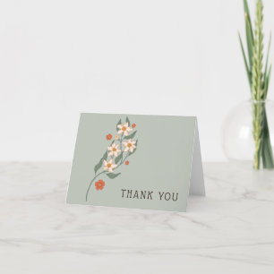 Tarjeta De Agradecimiento Little Wildflower Rustic Boho Baby Shower