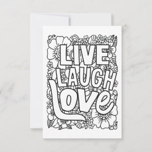 Tarjeta De Agradecimiento Live Lauder Love Color Your Own Note Card
