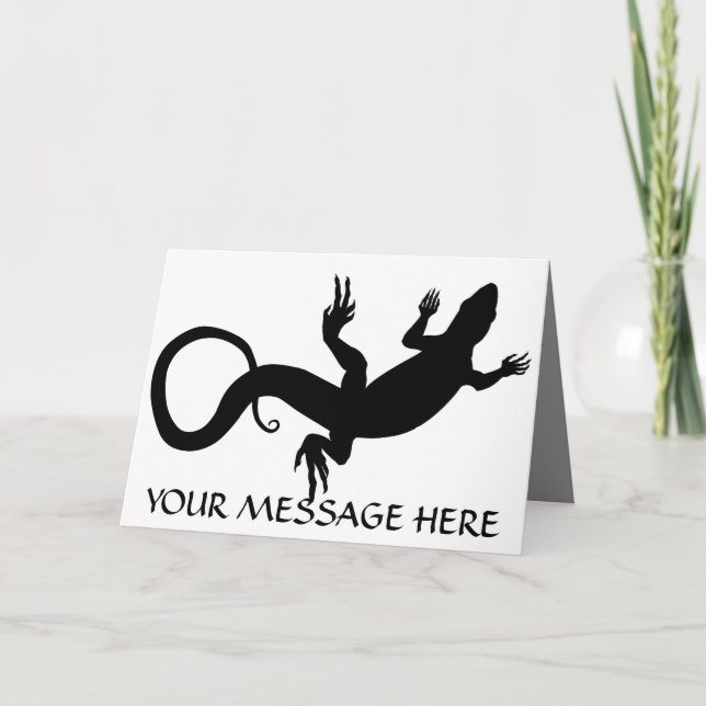 Tarjeta De Agradecimiento Lizard Card Reptile Art Blank Greeting Card Custom (Anverso)