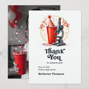 Tarjeta De Agradecimiento "Llama a las balas", divertida foto de graduación 